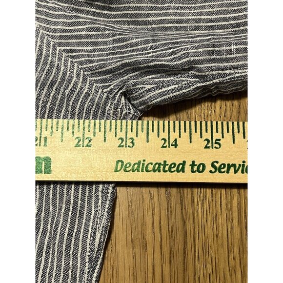 Lucky Brand Shirt Womens‎ Medium Linen Cotton Boho Lagenlook Tunic Striped - Picture 4 of 9